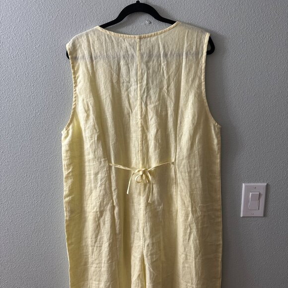 Nomad The Label French Linen Florentina Wide Leg Jumpsuit XXL Lemon Yellow - Picture 4 of 7